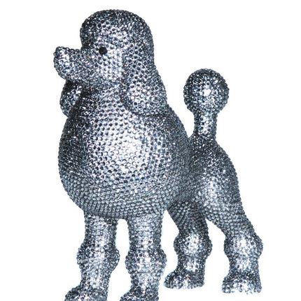 Graphite Rhinestone Poodle Decoration - 11" tall