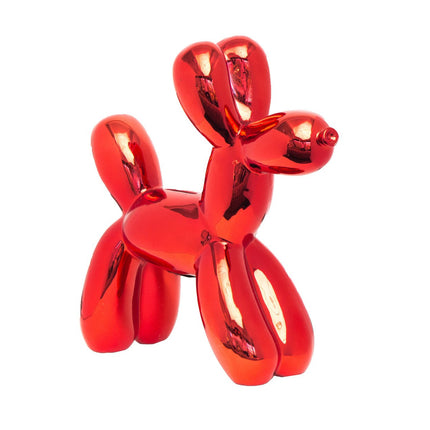 Red Ceramic Balloon Dog Piggy Bank - 12" tall