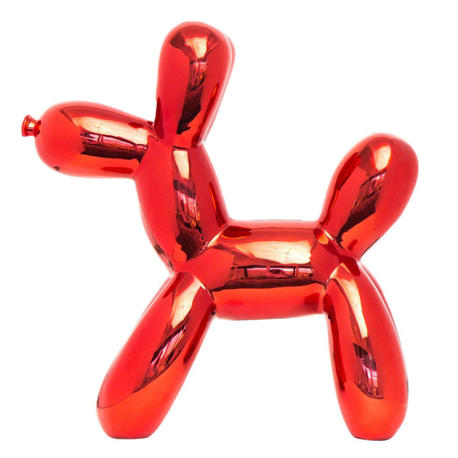 Red Ceramic Balloon Dog Piggy Bank - 12" tall