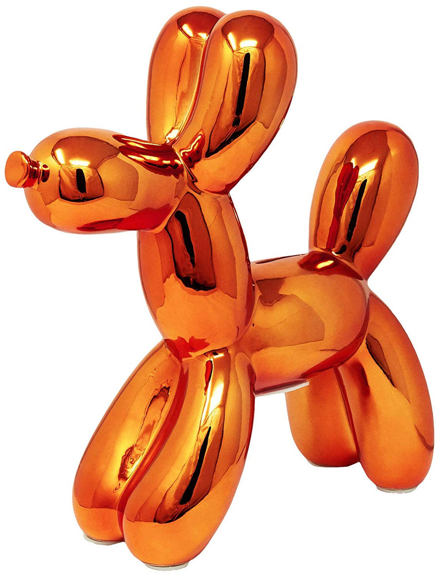 Copper Ceramic Balloon Dog Piggy Bank - 12" tall