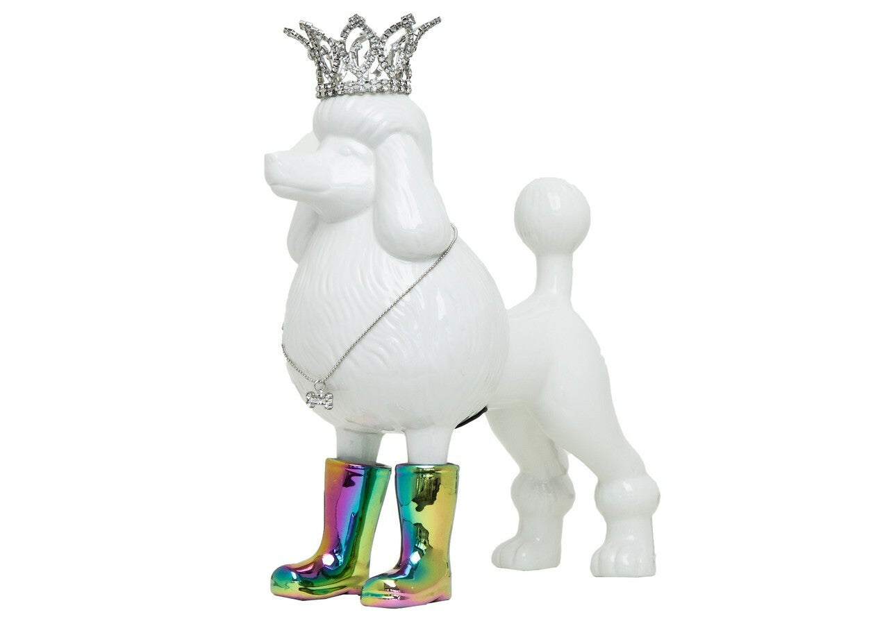 Iridescent Poodle with Necklace and Crown Bank - 13