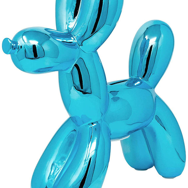 Blue Ceramic Balloon Dog Piggy Bank - 12" tall