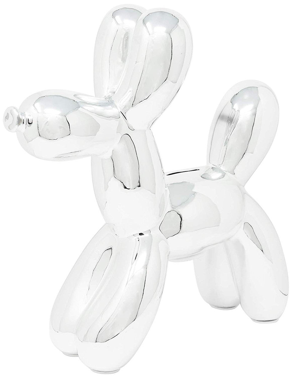 Silver Ceramic Balloon Dog Piggy Bank - 12