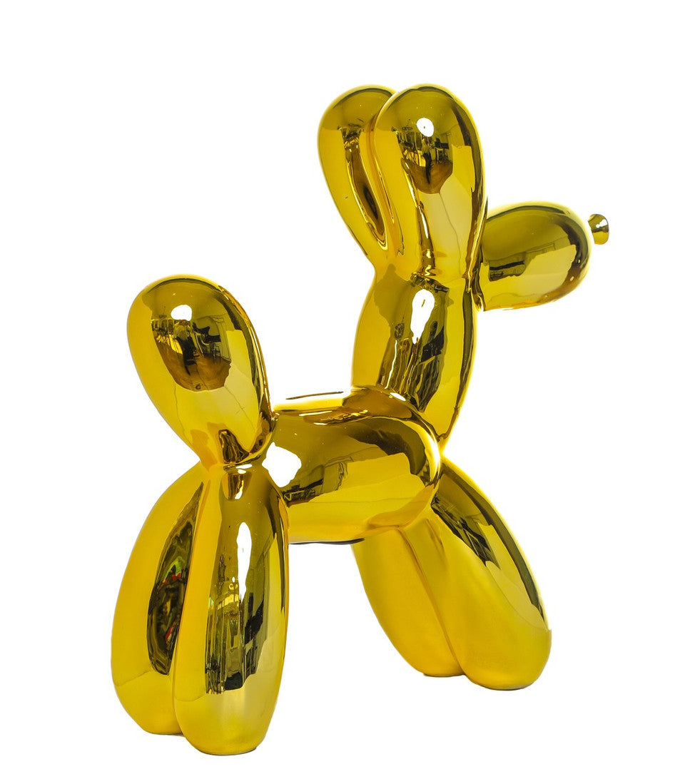 Yellow Ceramic Balloon Dog Piggy Bank - 12" tall