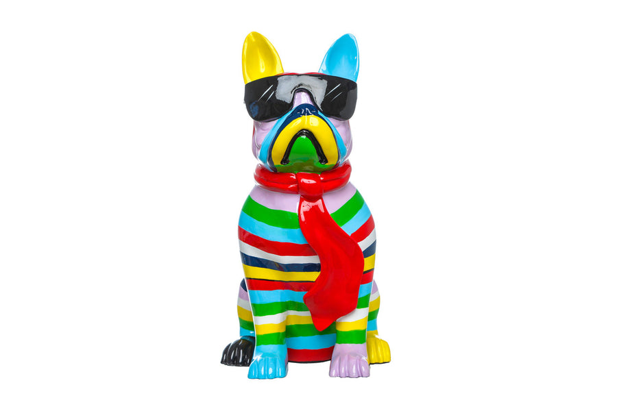 Stripe Dog with Black Glasses - 14" Tall