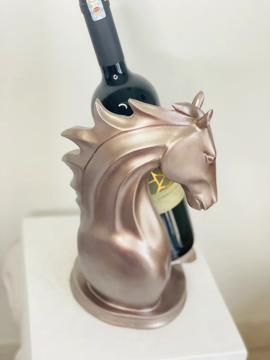 Horse Wine Rack Holder in Gold