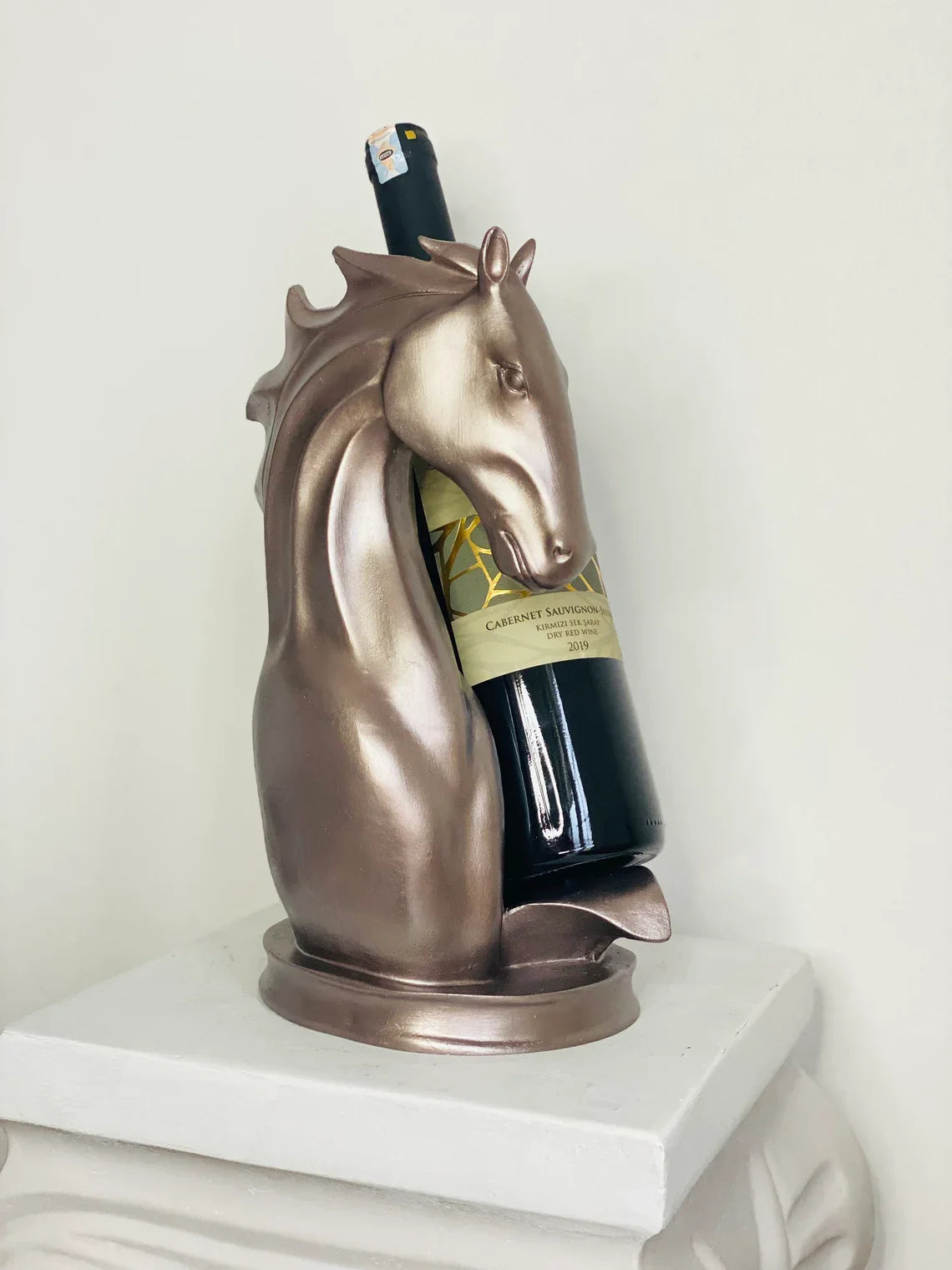 Horse Wine Rack Holder in Gold