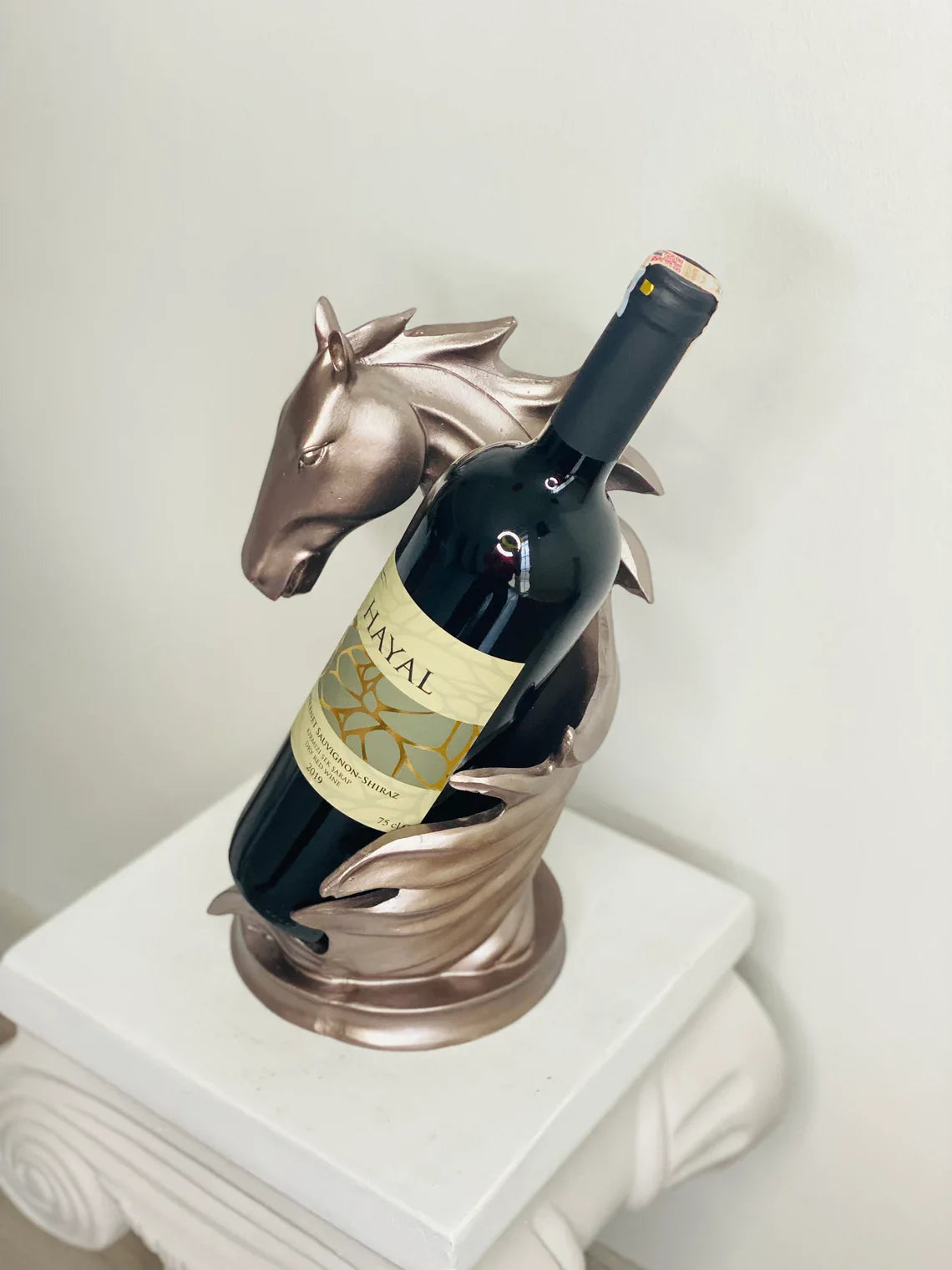 Horse Wine Rack Holder in Gold