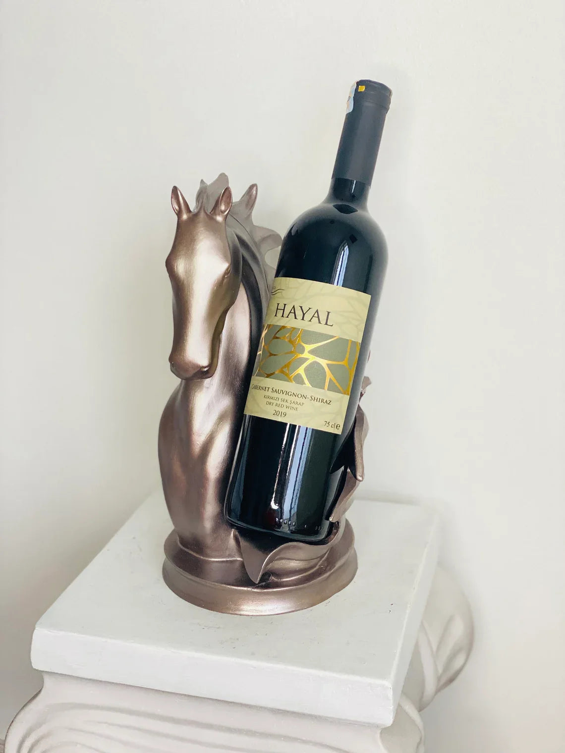 Horse Wine Rack Holder in Gold