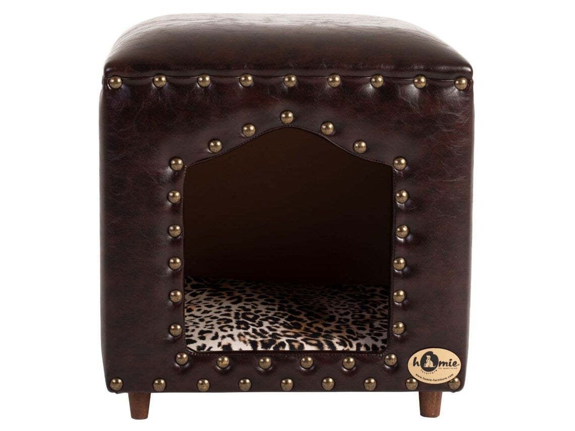 Leather Pet Cave Dark Brown