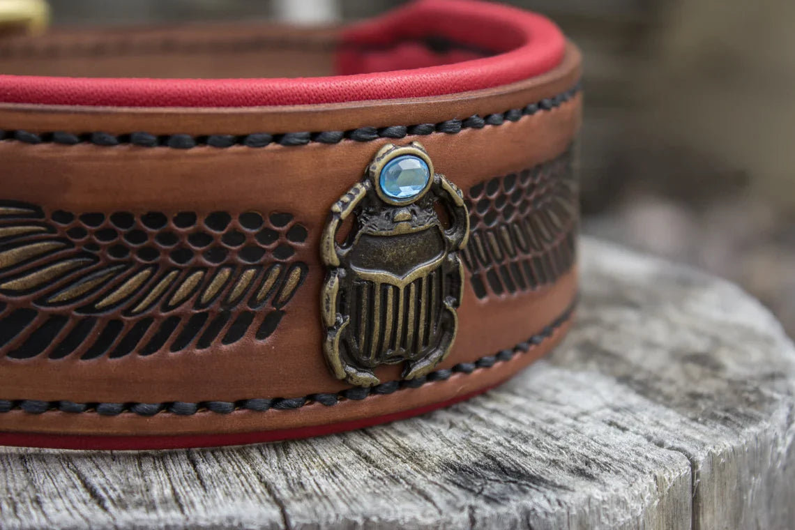 Khepri Leather Dog Collar