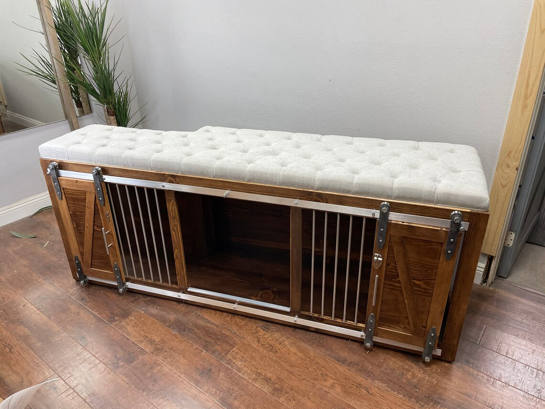 Dog Crate Ottoman with Stairs