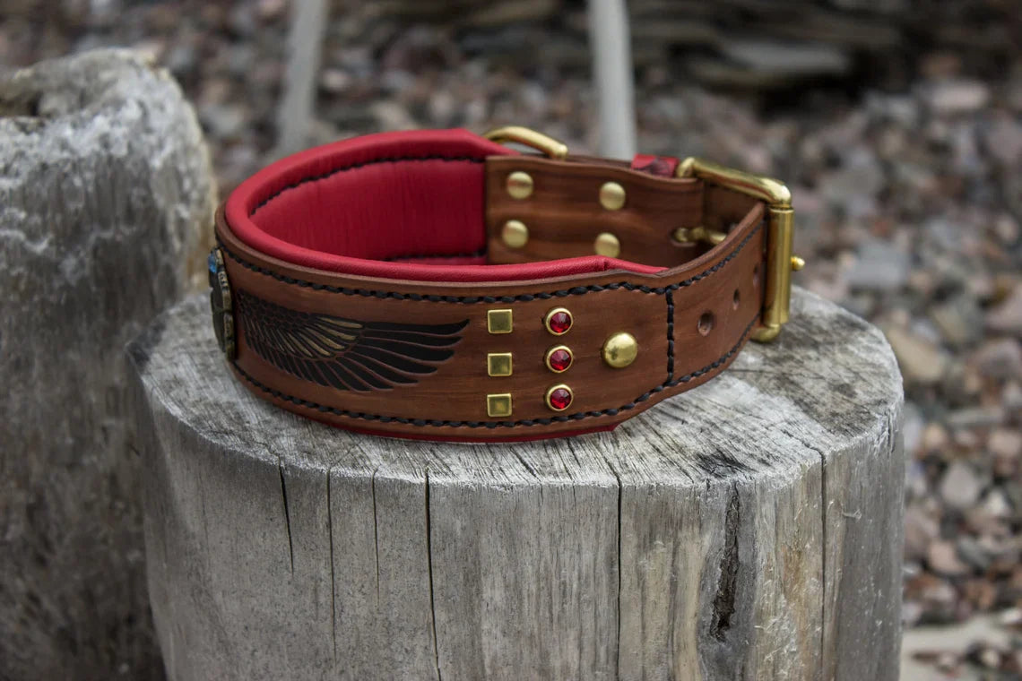 Khepri Leather Dog Collar