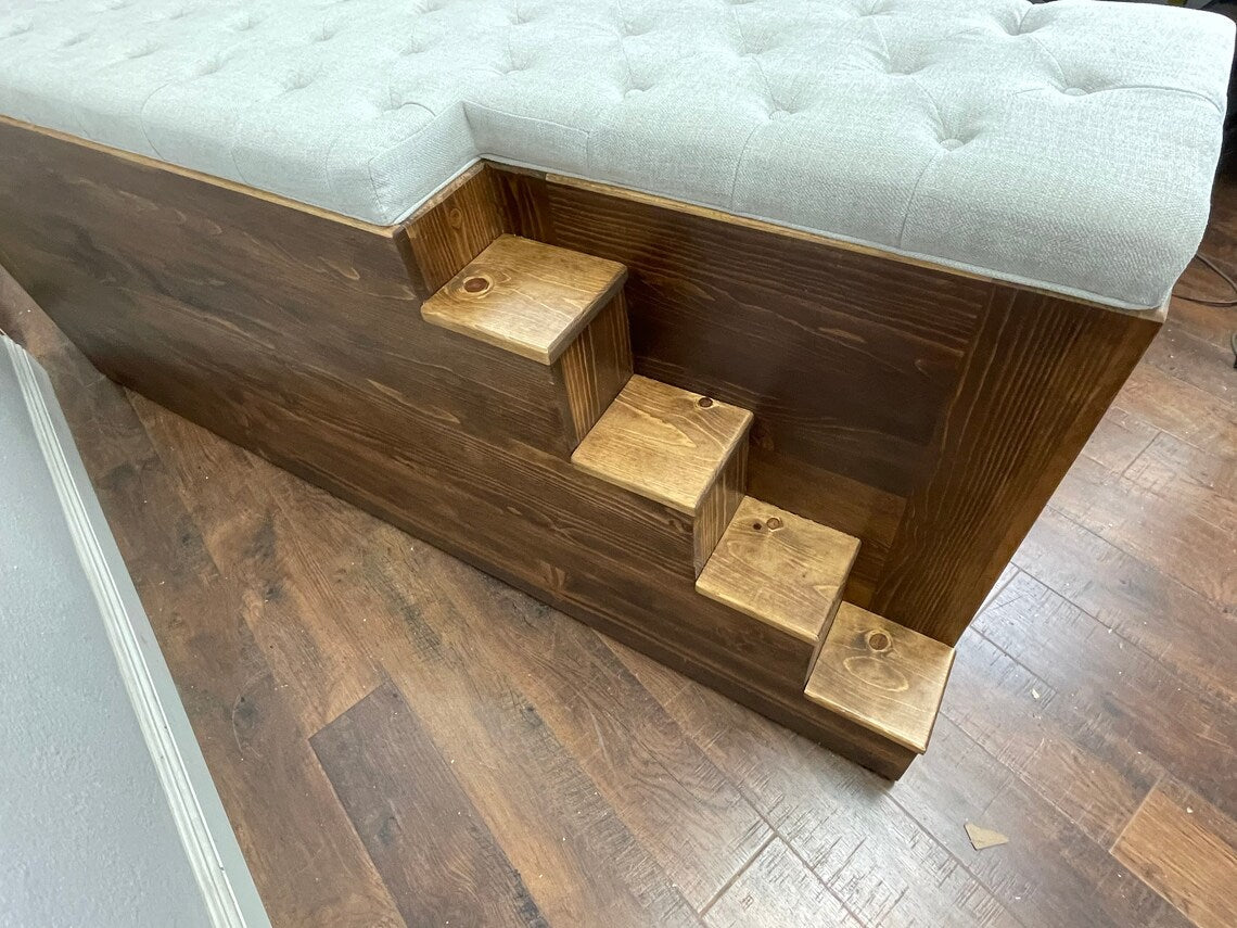 Dog Crate Ottoman with Stairs