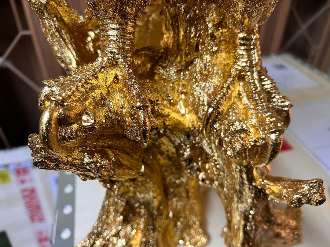 Gold Eagle on Perch Statue
