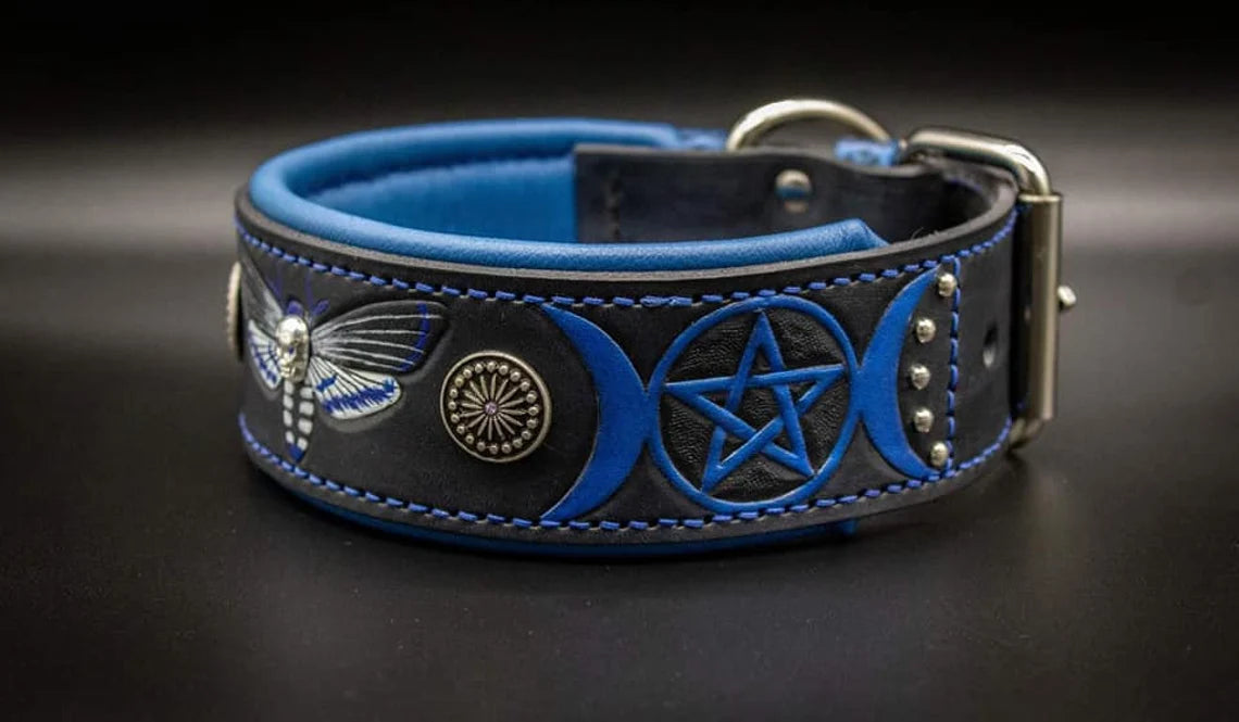 Wicca Leather Dog Collar 2