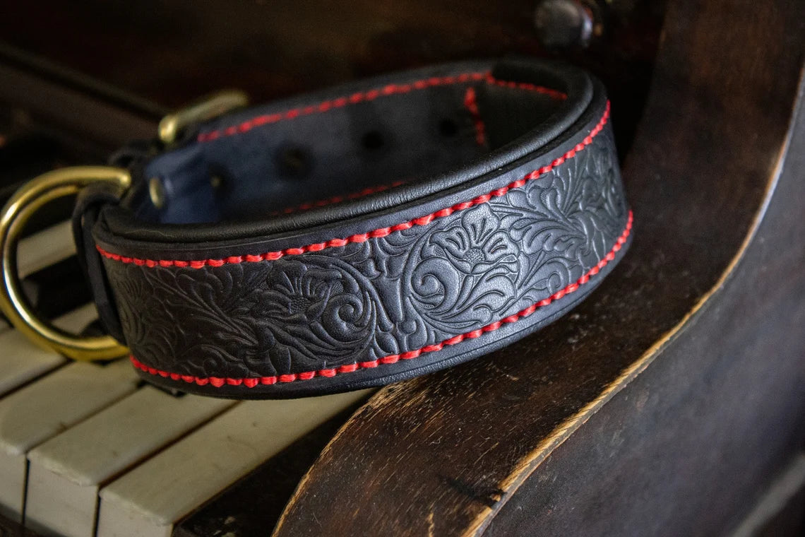 Old Western Leather Dog Collar