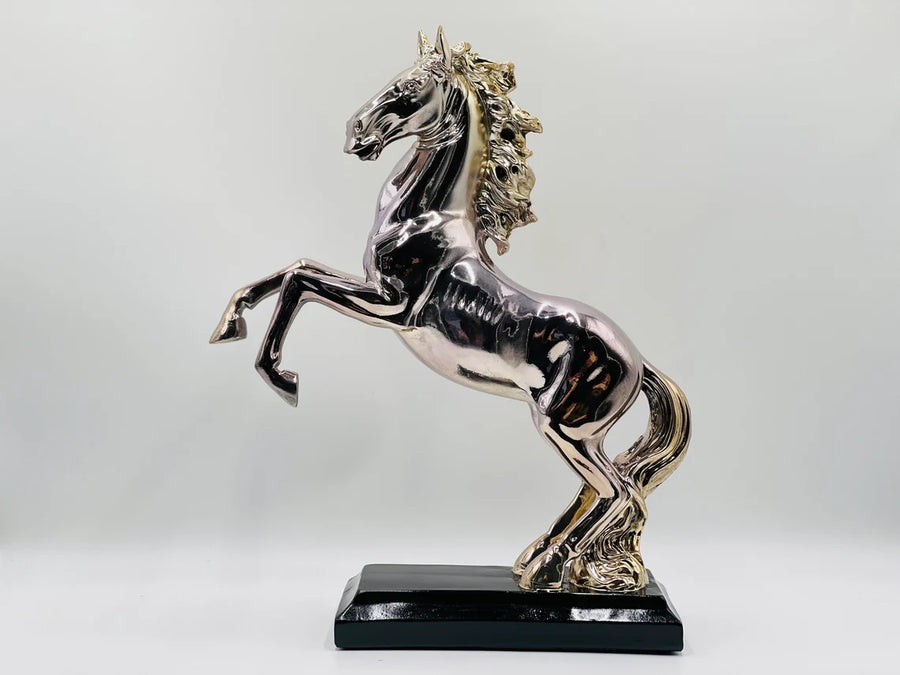 Silver & Lilac Horse Statue