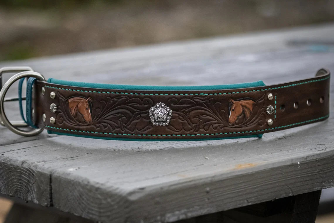 Quarter Horse Leather Dog Collar