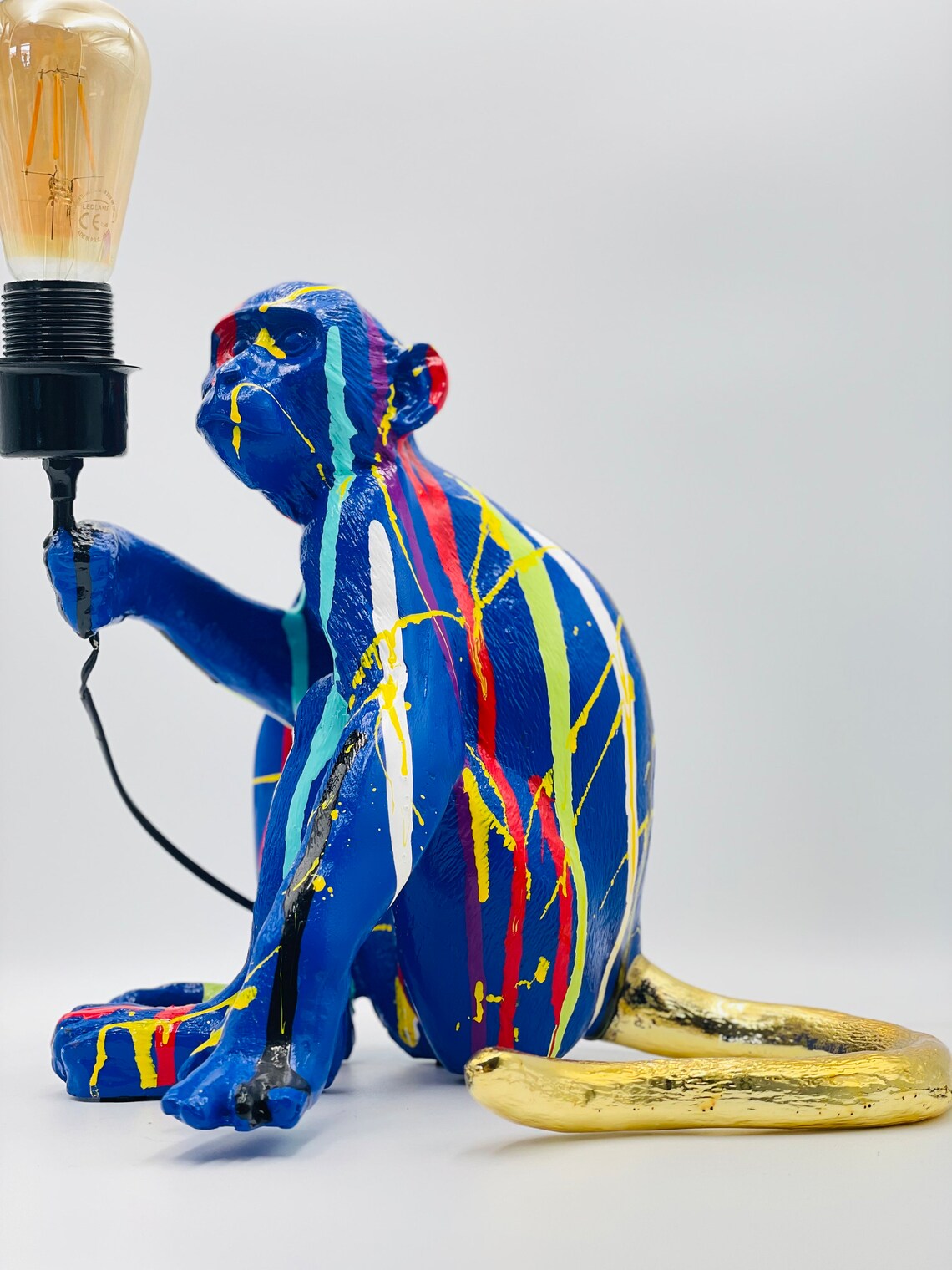 Colorful Monkey Lamp Statue