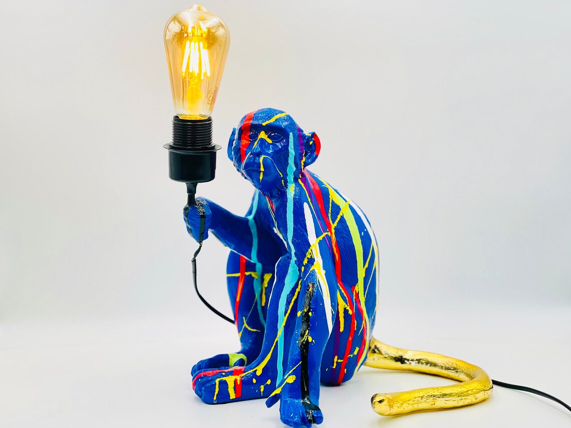 Colorful Monkey Lamp Statue