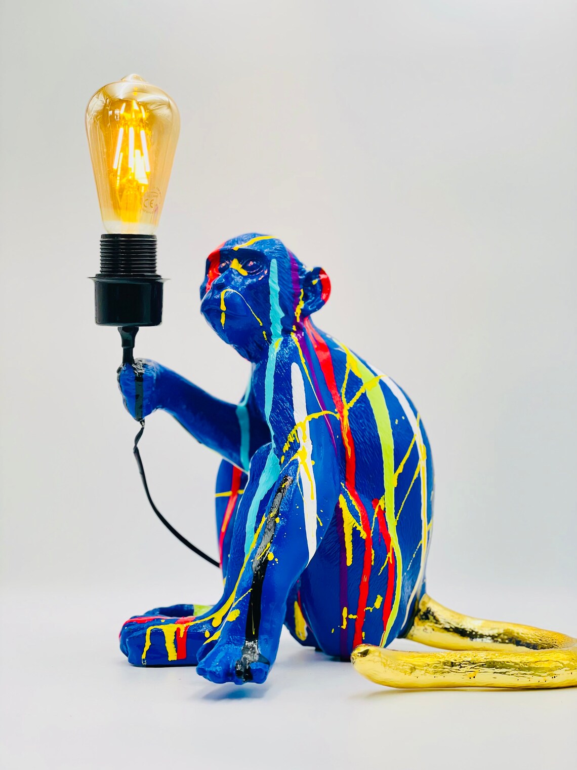 Colorful Monkey Lamp Statue