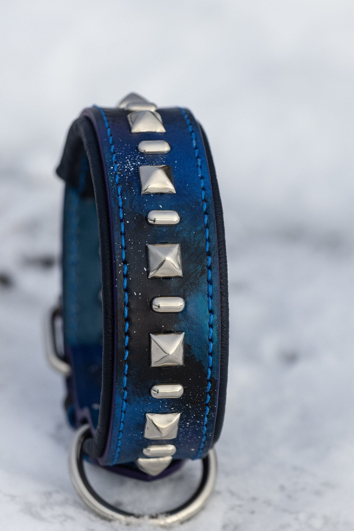 Galaxy Punk Leather Dog Collar