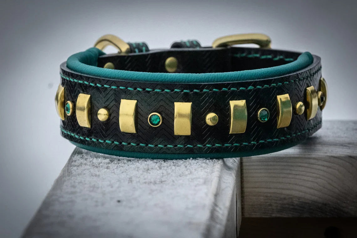 Luxury 80s Leather Dog Collar 1.5