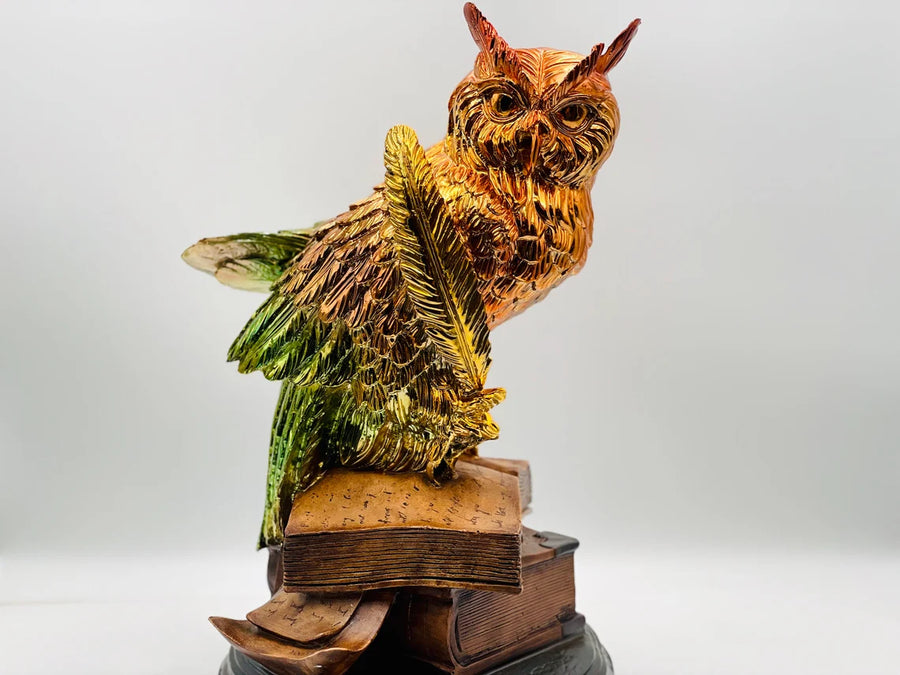 Ombre Chrome Owl Sculpture