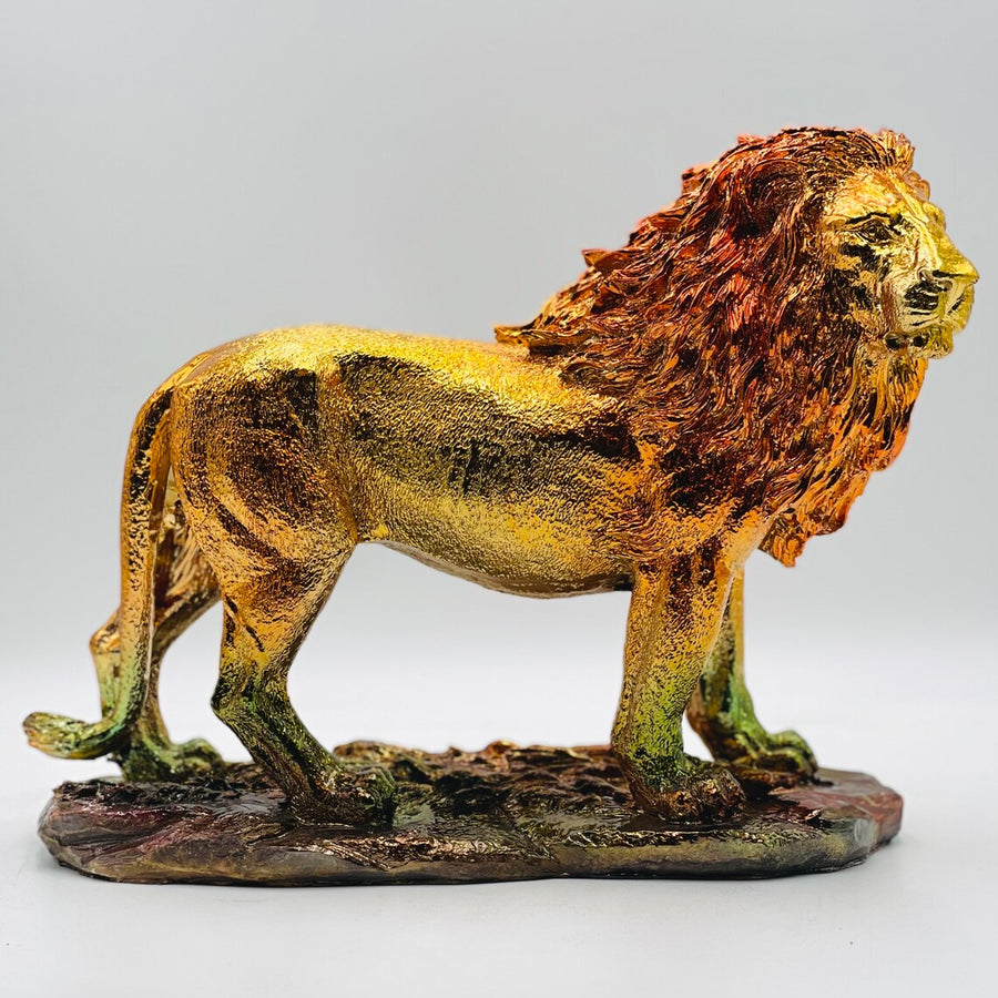 Gold Lion Statue in Chrome Plating