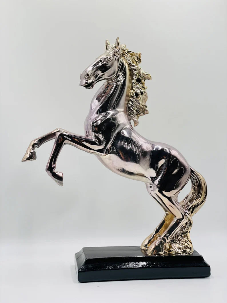 Silver & Lilac Horse Statue