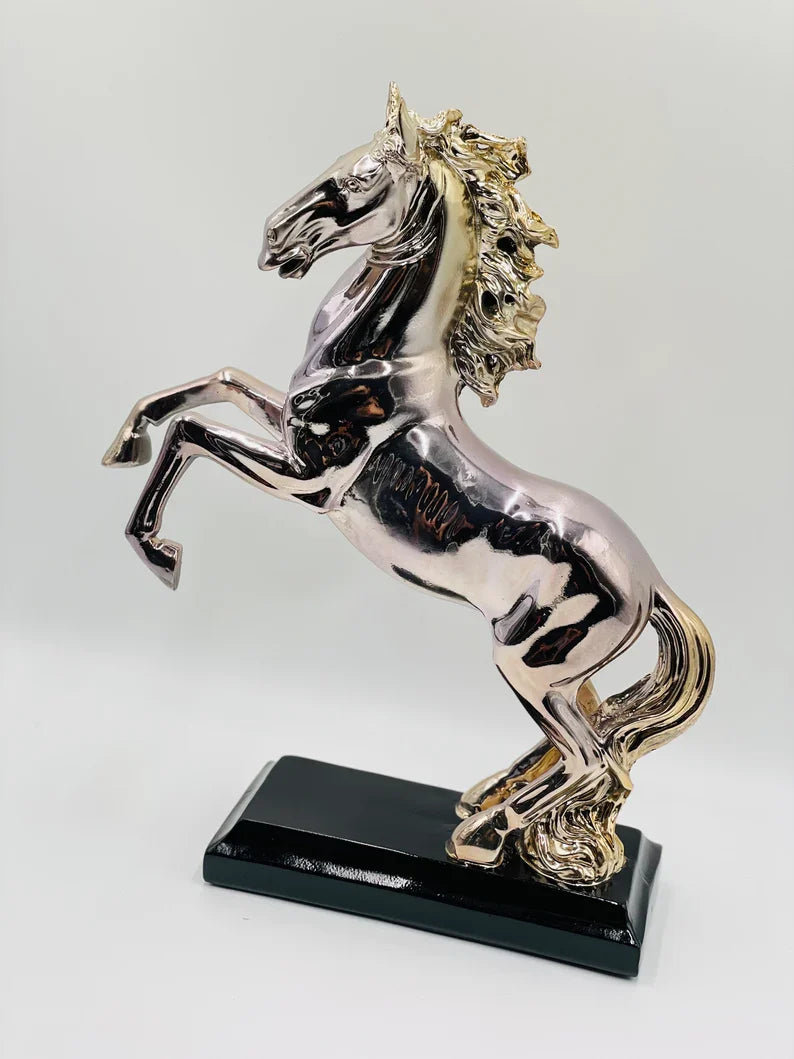 Silver & Lilac Horse Statue