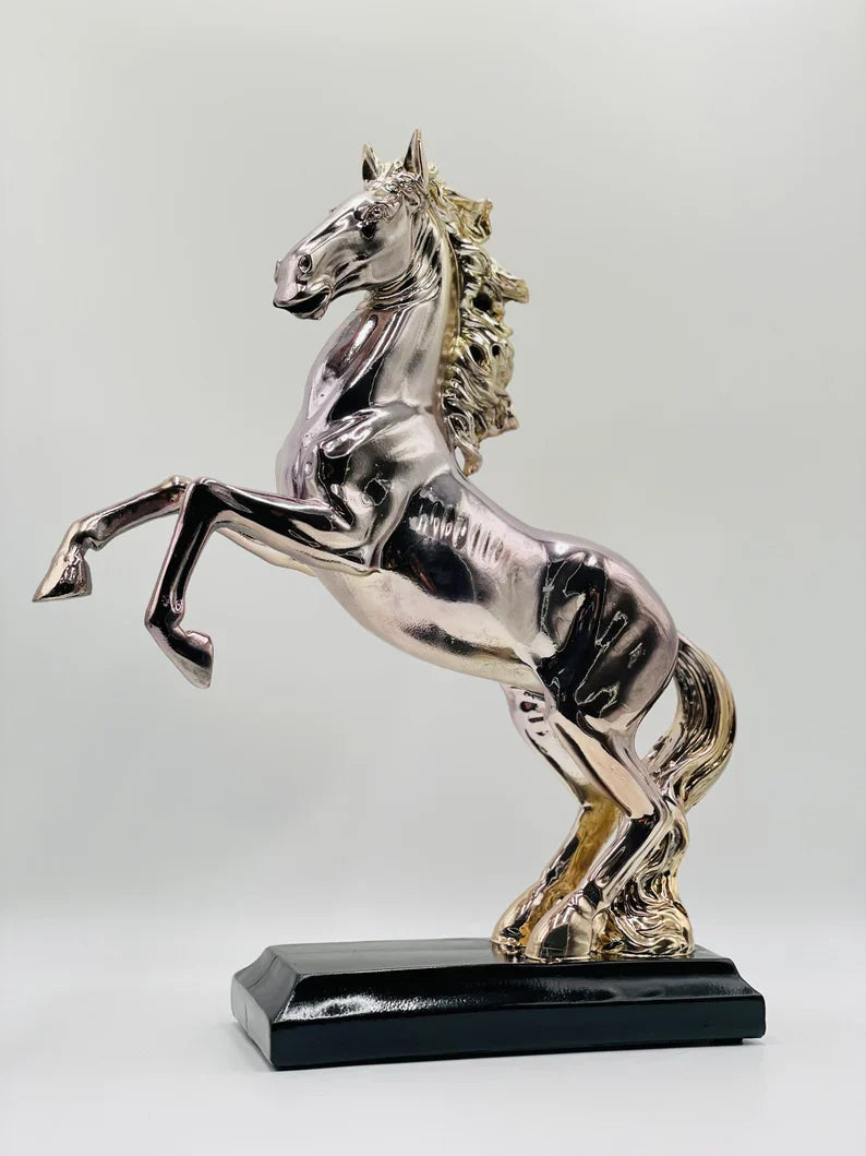 Silver & Lilac Horse Statue