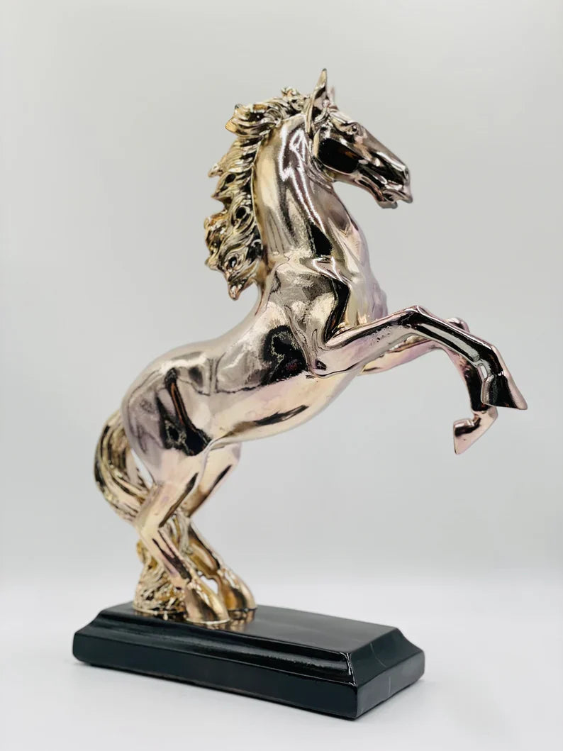 Silver & Lilac Horse Statue