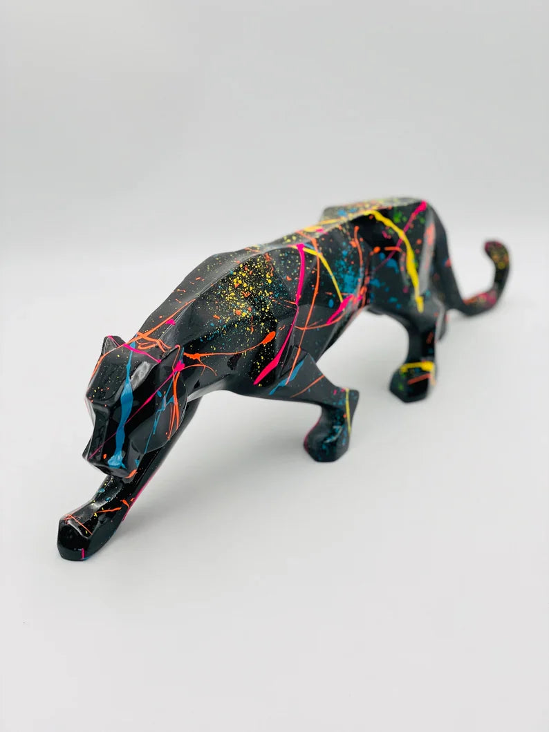 Street Art Cubic Panther Statue