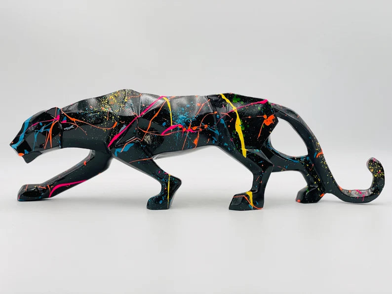 Street Art Cubic Panther Statue