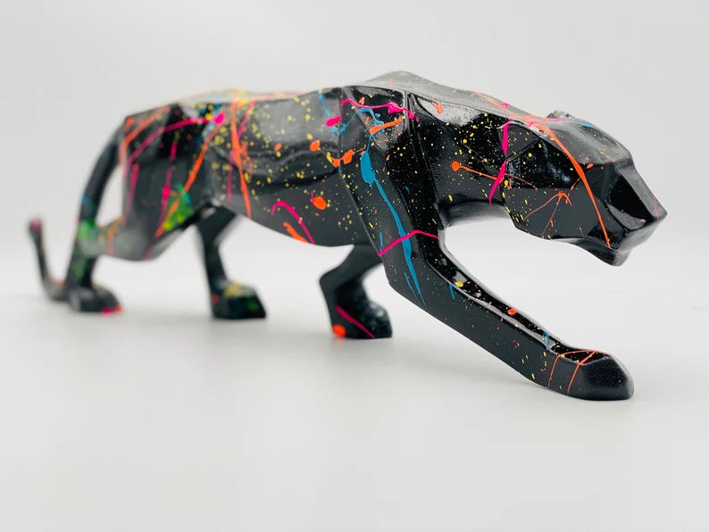 Street Art Cubic Panther Statue