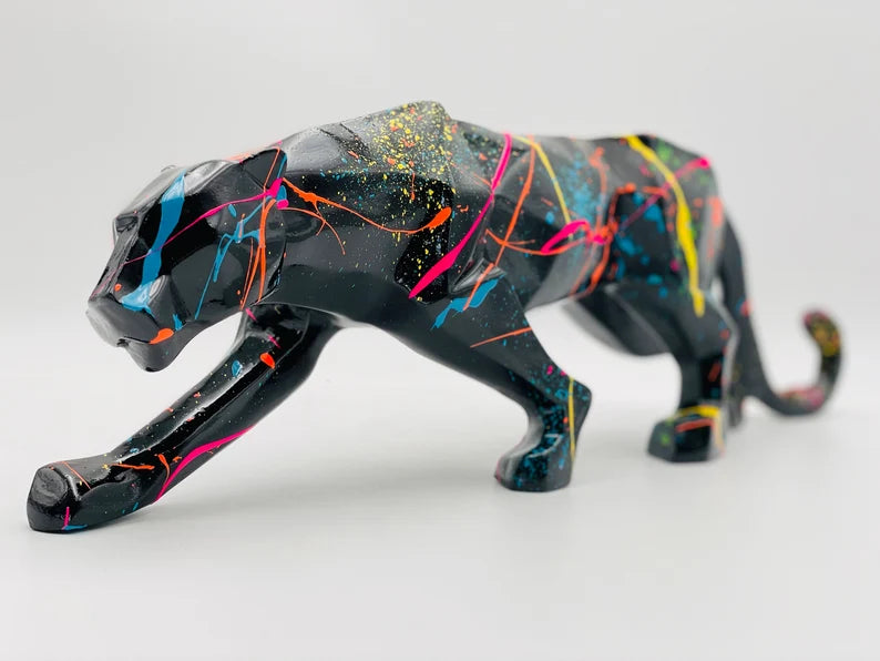 Street Art Cubic Panther Statue