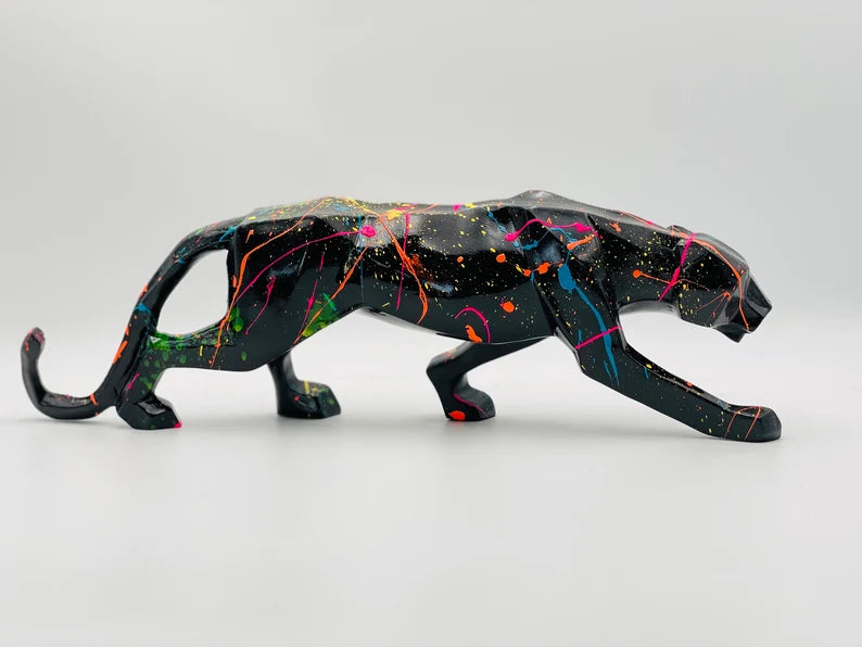 Street Art Cubic Panther Statue