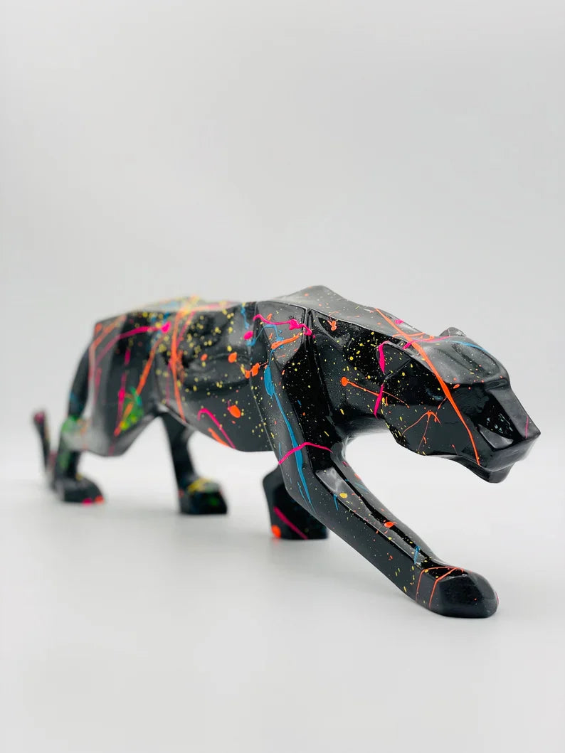 Street Art Cubic Panther Statue