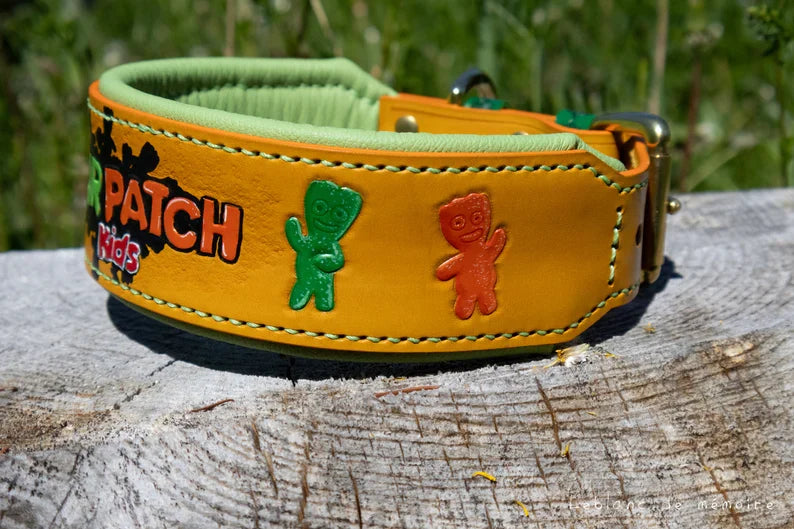 Sour Patch Kids Inspired Leather Dog Collar