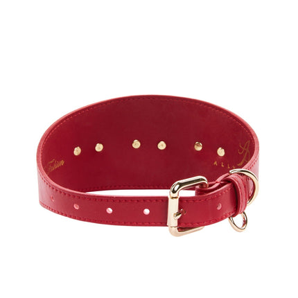 Red Vegan Leather 3” Wide Starfish Collar