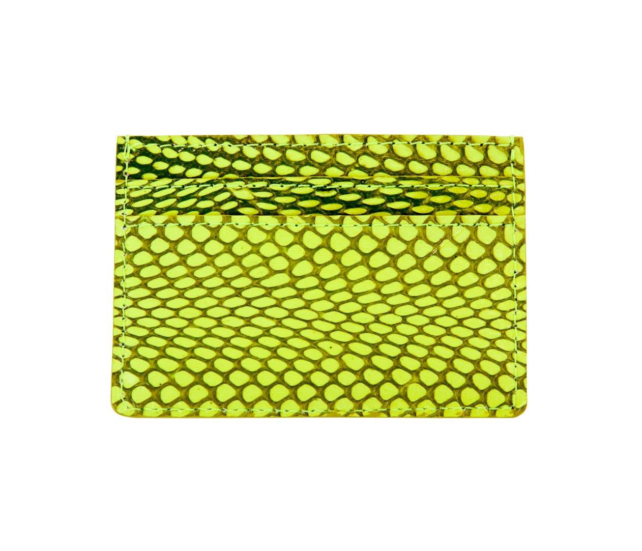 Neon Green Viper Snake Card Wallet