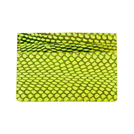 Neon Green Viper Snake Card Wallet