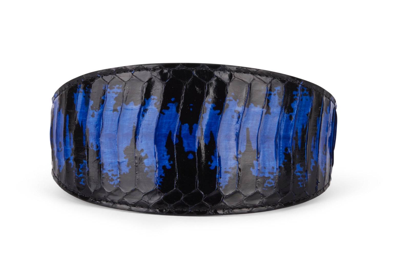 Black and Royal Blue Snake 3” Wide Style Collar