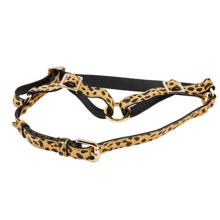 Leopard Print Italian Leather Harness