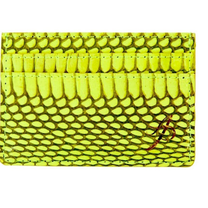 Neon Green Viper Snake Card Wallet