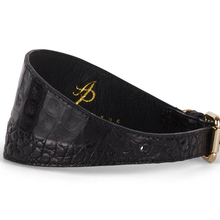 Black Croc 3” Wide Style Collar