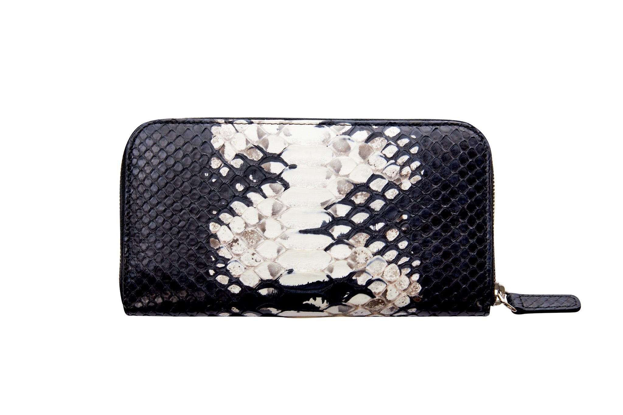 Black & White Python Zip Wallet