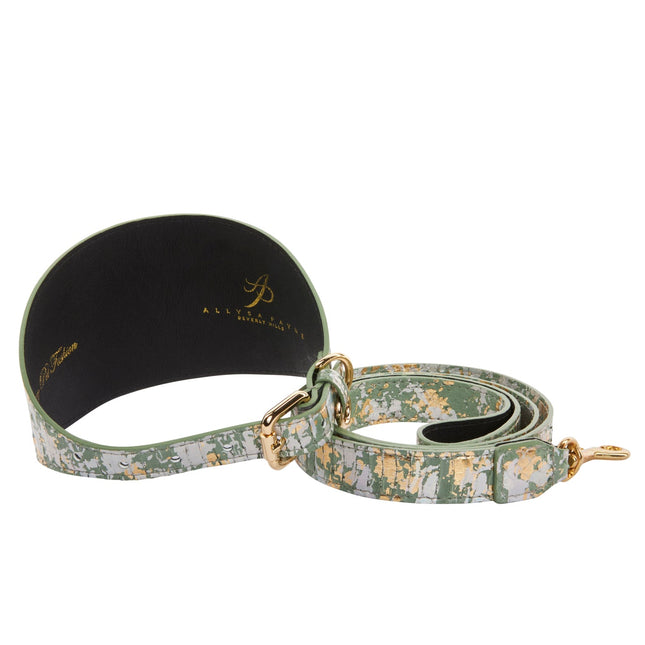 Luxury Pet Fashion Custom Art Deco Snakeskin Wide Collar & Leash Set